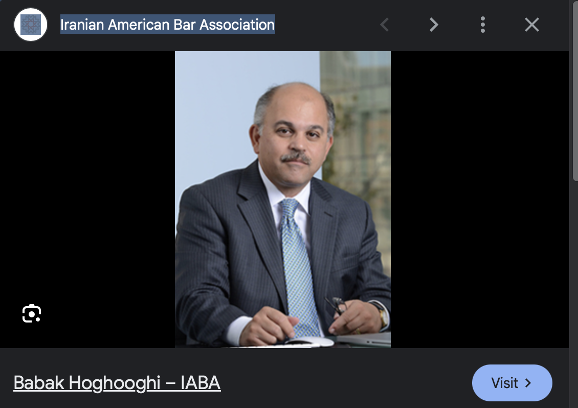 Iranian American Bar Association. Founding member and first president.