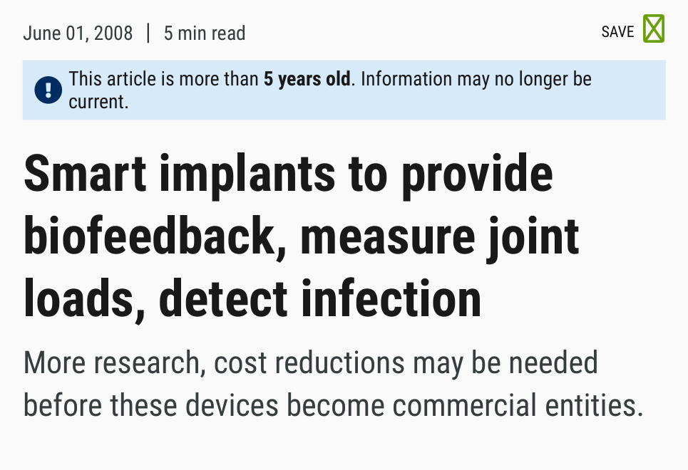 Healio / Orthopedics Today — smart implants survey