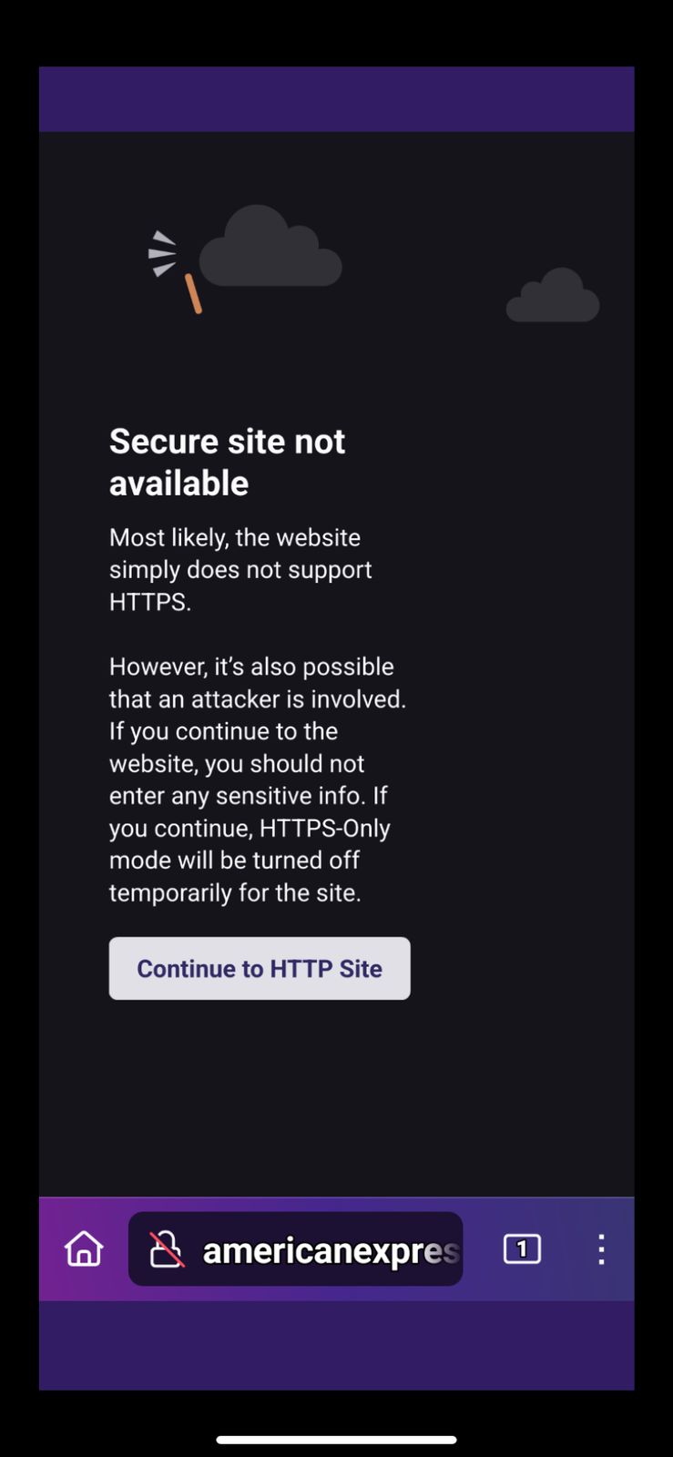 americanexpress — Secure site not available