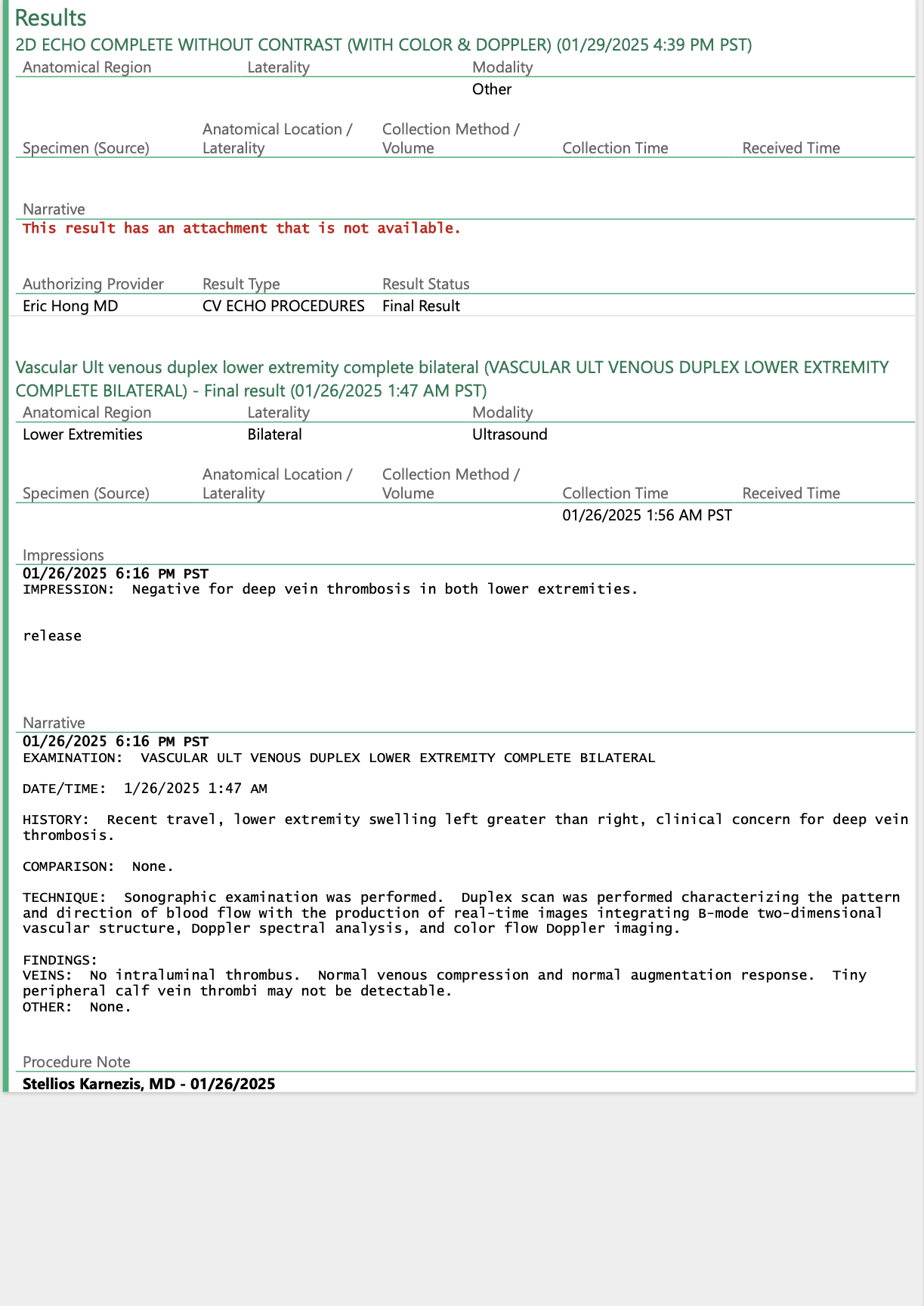 21 Feb health summary — “This result has an attachment that is not available.”