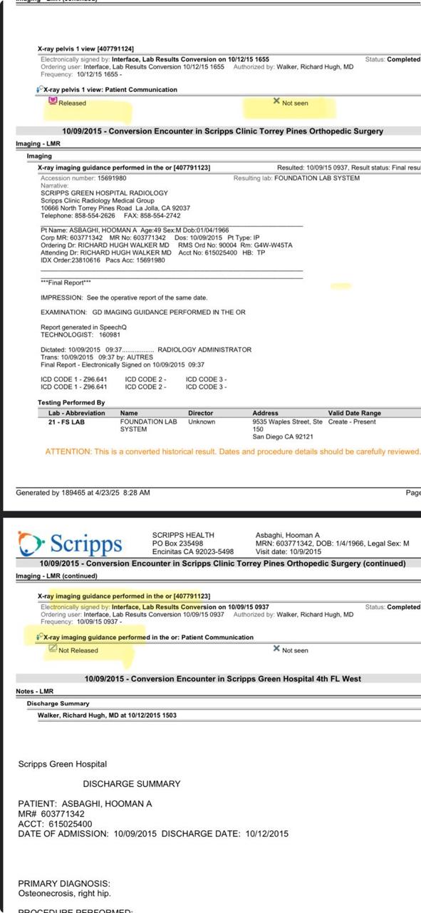 Converted 9 Oct 2015 encounter — imaging guidance, discharge 12 Oct 2015