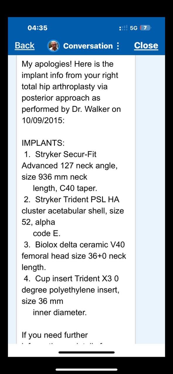 Megan M. Kuettel, RN, typed the right-hip Stryker list