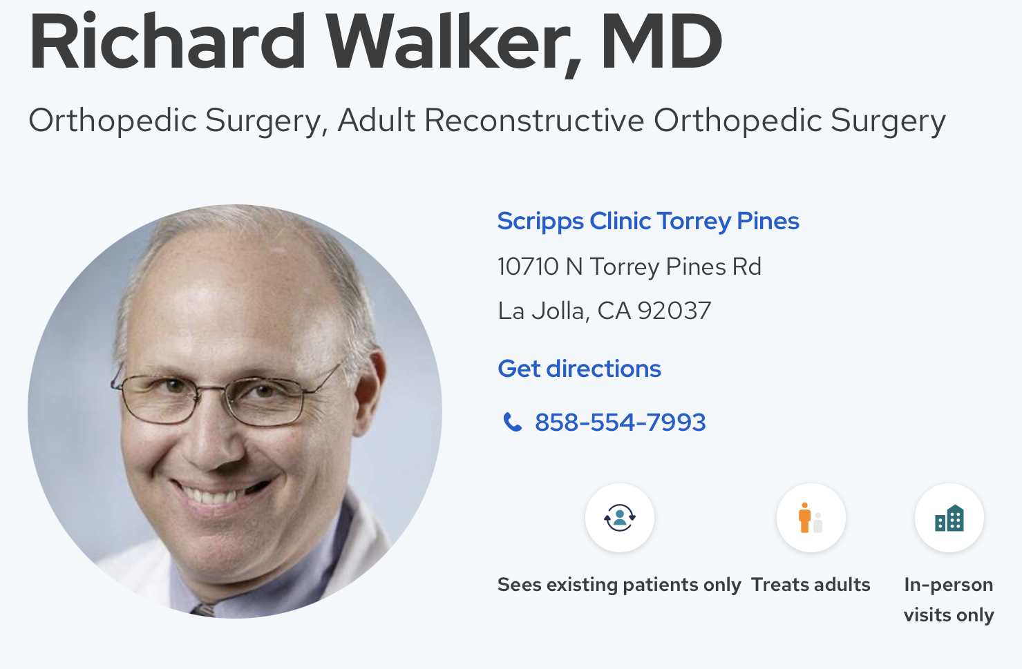 Richard Walker, MD — Scripps Clinic bio