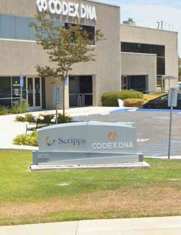 Monument at 9535 Waples Street printing Scripps and Codex DNA